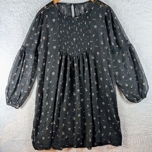 251-Abercrombie & Fitch Black Dress with Floral Accents